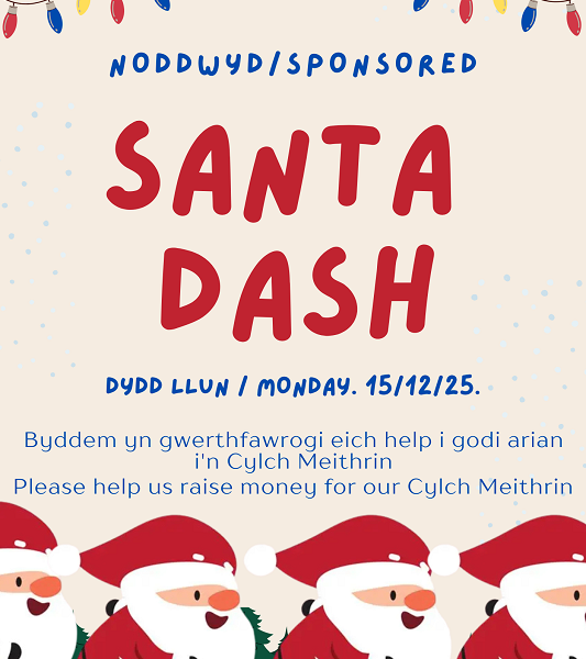 poster gwybodaeth santa dash